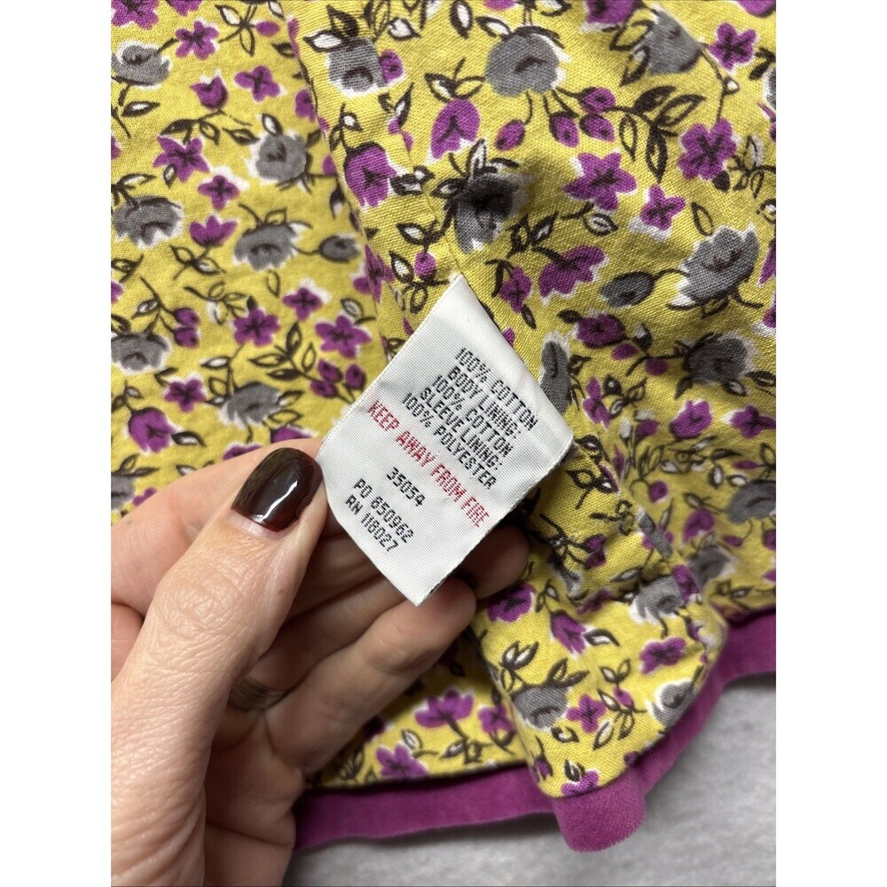 Mini Boden Girl's Purple Velvet Jacket Size 2-3Y Floral Lining - Picture 3 of 5